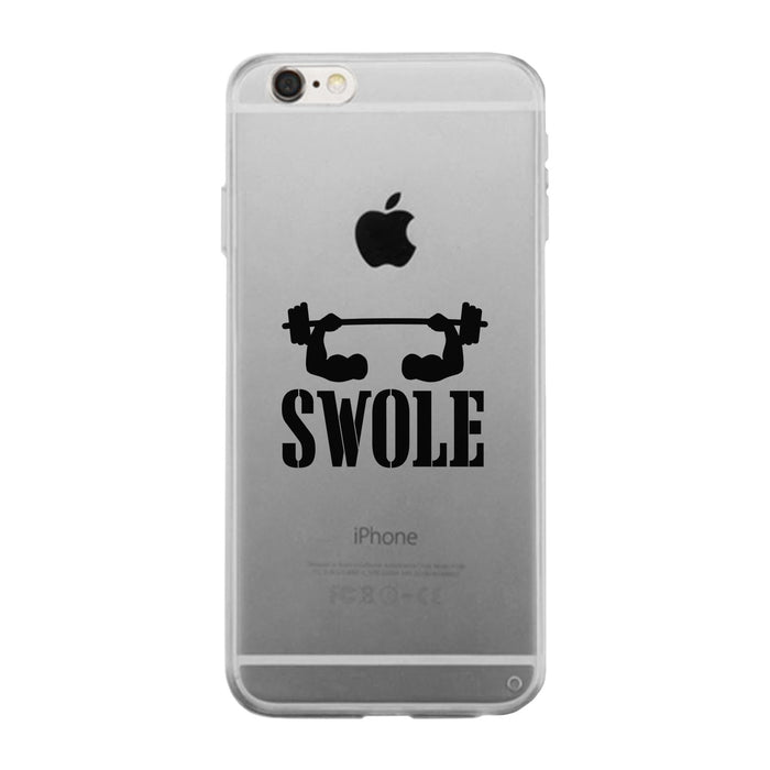 Swole Mates-LEFT Clear Case Funny Couples Matching Case Gym Gifts