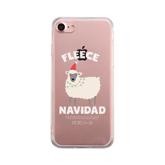 Fleece Navidad Clear Case Cute Christmas Phone Cover Gift For Teens