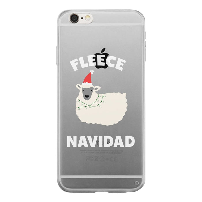 Fleece Navidad Clear Case Cute Christmas Phone Cover Gift For Teens