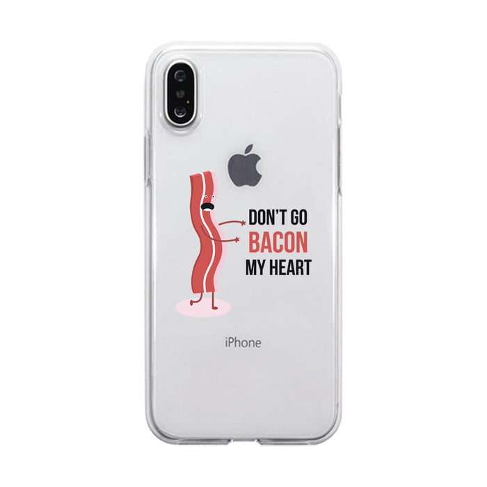 Bacon My Heart-LEFT Clear Case Funny Ultra Slim Cover Couples Gifts