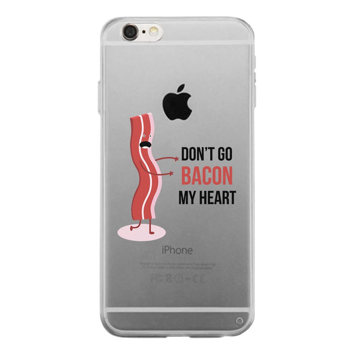 Bacon My Heart-LEFT Clear Case Funny Ultra Slim Cover Couples Gifts