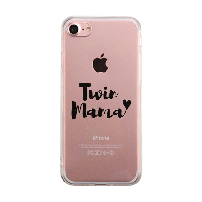 Twin Mama Clear Case Cute Mother's Day Gifts Transparent Phone Case