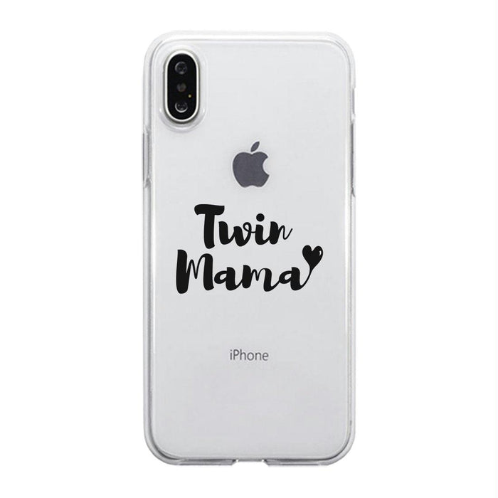 Twin Mama Clear Case Cute Mother's Day Gifts Transparent Phone Case