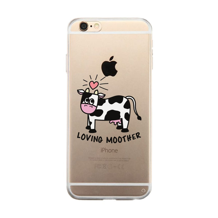 Loving Moother Cow Clear Case Cute Mom Gift Phone Cover Transparent
