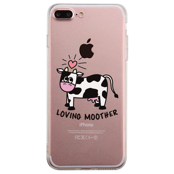 Loving Moother Cow Clear Case Cute Mom Gift Phone Cover Transparent
