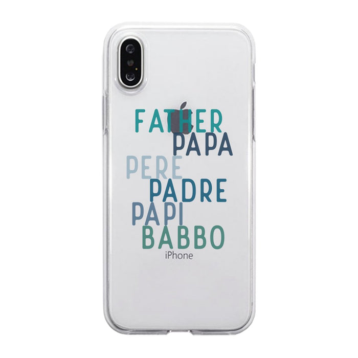 Dad Different Languages Clear Case Sentimental Caring Father's Day