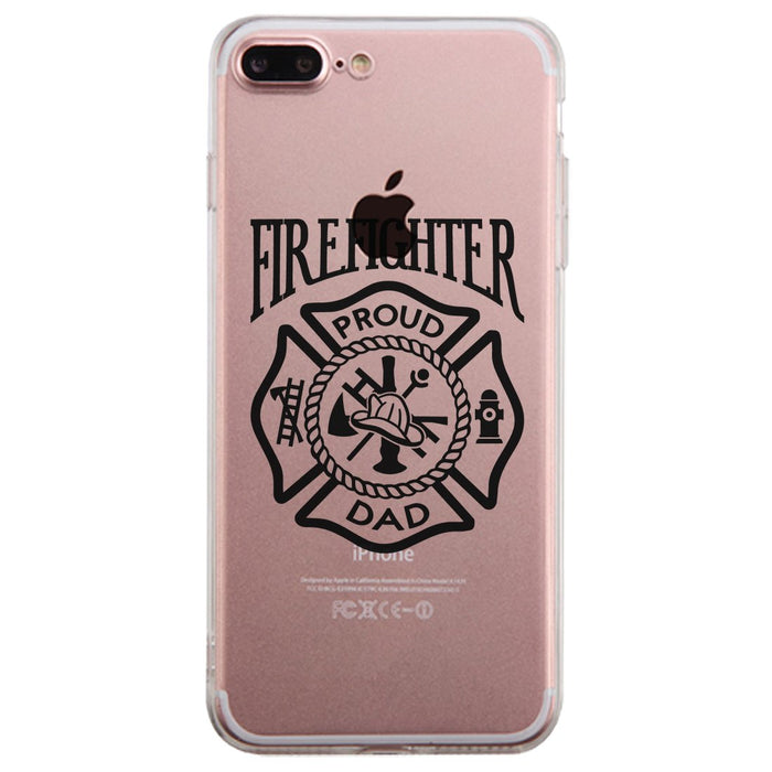 Firefighter Dad Clear Case Strong-Minded Caring Blessed Dad Gift