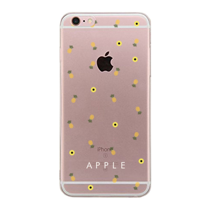 Pineapple Pattern BFF Clear Phone Case - Apple Right