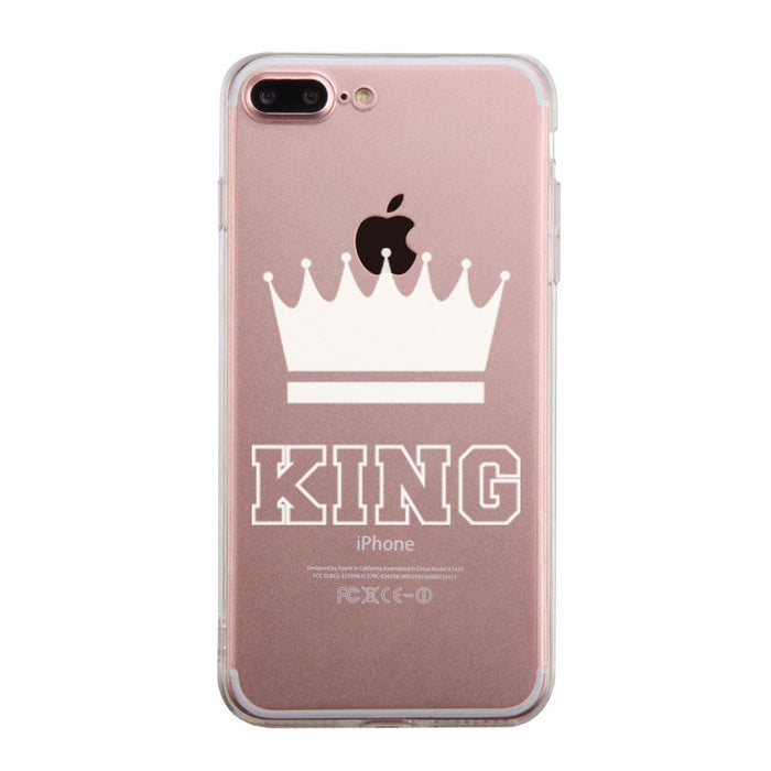 King  Couple Matching Phone Case Cute Clear Phonecase
