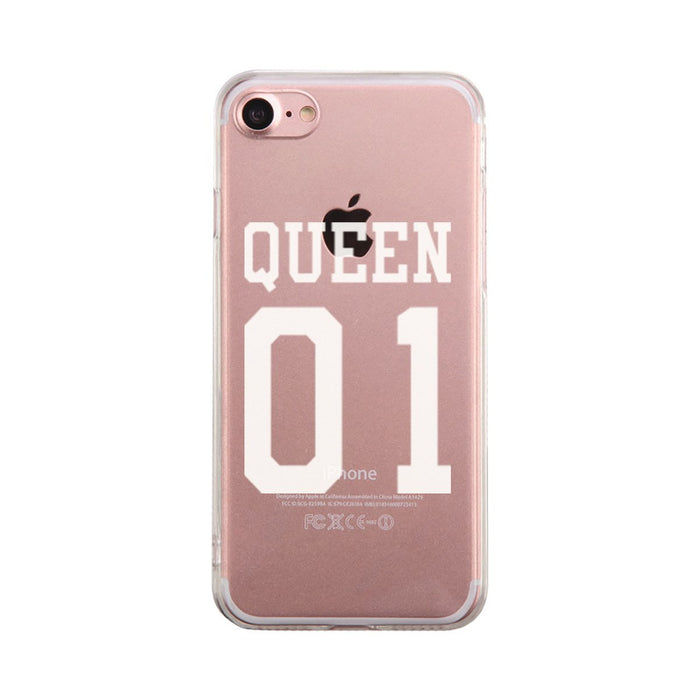 Queen01 Couple Matching Phone Case Cute Clear Phonecase