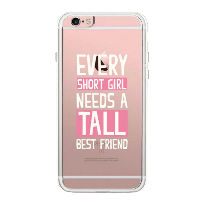 Short Girl Needs Tall Best Friend Cute Clear Phonecase