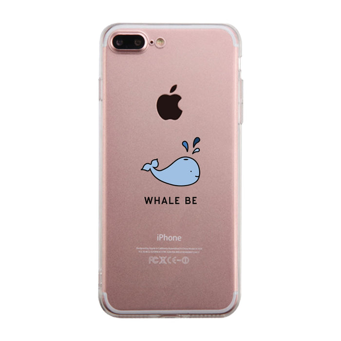 Whale Be Friends Forever Light Blue Clear Phone Case