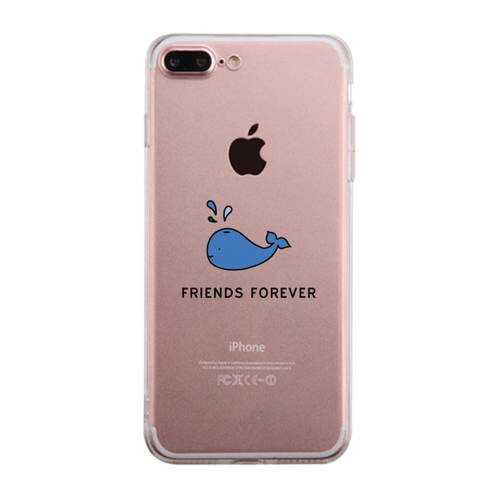 Whale Be Friends Forever Dark Blue Clear Phone Case