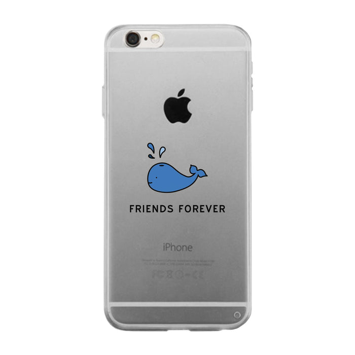 Whale Be Friends Forever Dark Blue Clear Phone Case