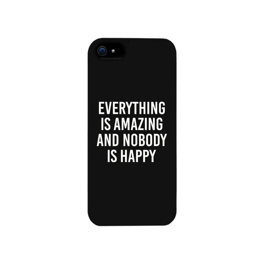 Nobody Happy Black Slim Fit Cute Phone Cases For Apple, Samsung Galaxy, LG, HTC