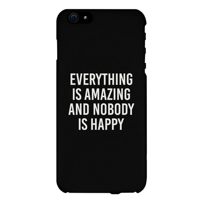 Nobody Happy Black Slim Fit Cute Phone Cases For Apple, Samsung Galaxy, LG, HTC