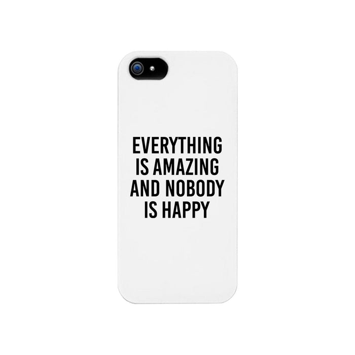 Nobody Happy White Slim Fit Cute Phone Cases For Apple, Samsung Galaxy, LG, HTC
