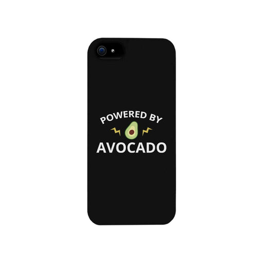 Powered By Avocado Black Phone Case Simple Graphic Phone Case