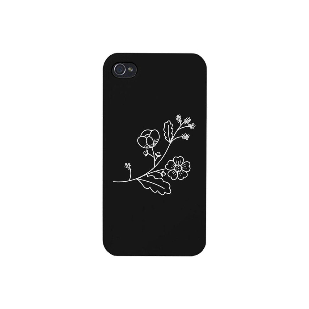 Flower Black Phone Case Unique Design Cute Graphic Phone Case