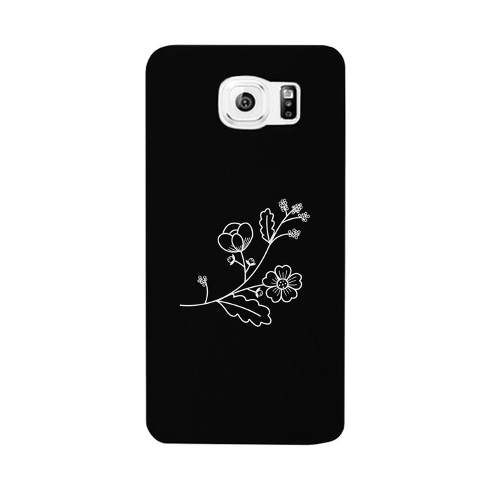 Flower Black Phone Case Unique Design Cute Graphic Phone Case