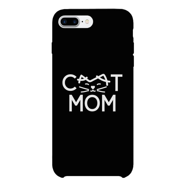 Cat Mom Black Phone Case Unique Graphic Slim Fit For Cat Lovers