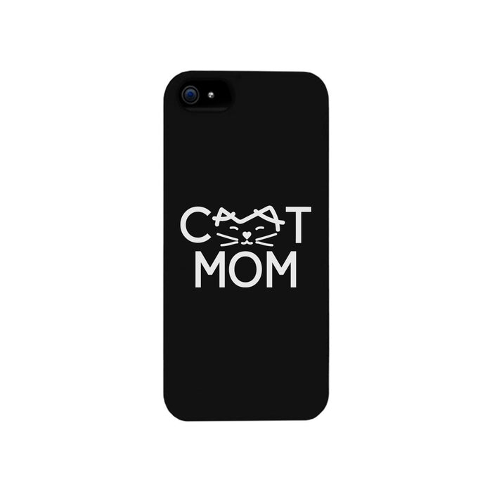 Cat Mom Black Phone Case Unique Graphic Slim Fit For Cat Lovers