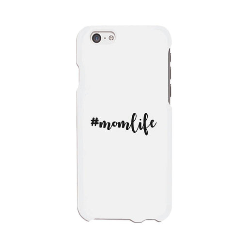 Momlife White Phone Case Trendy Design Ultra Slim Rubber Coat