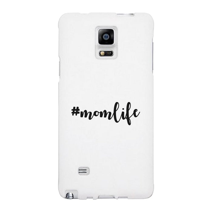 Momlife White Phone Case Trendy Design Ultra Slim Rubber Coat