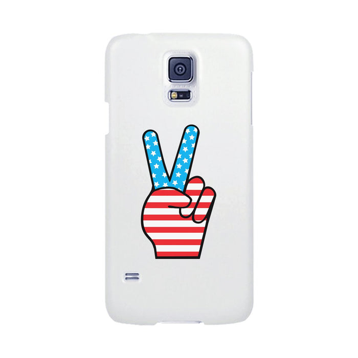 American Flag Peace White Phone Case