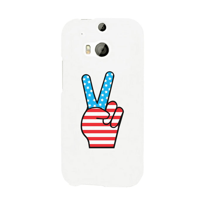 American Flag Peace White Phone Case