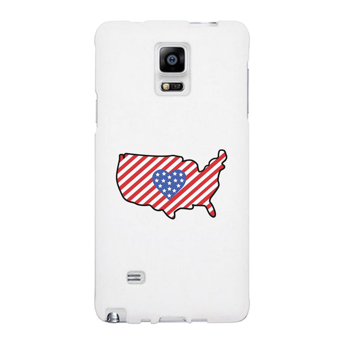 USA Map American Flag White Phone Case