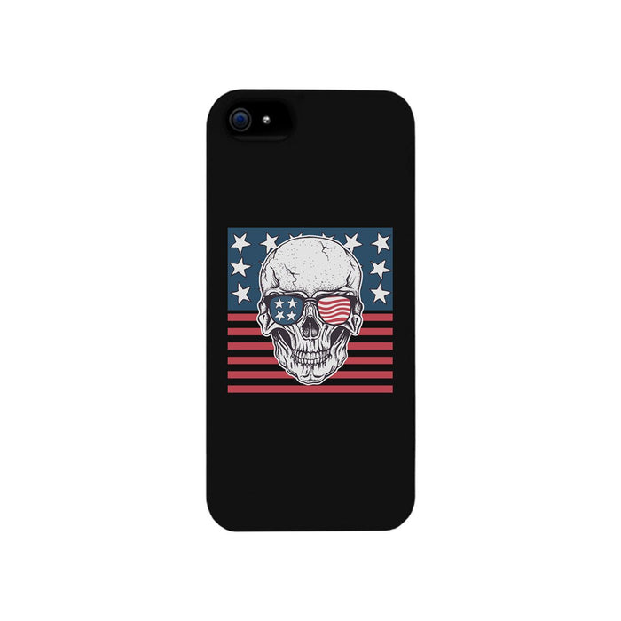Skull American Flag Black Phone Case