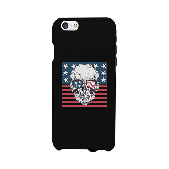 Skull American Flag Black Phone Case