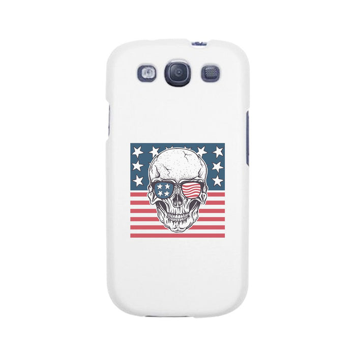 Skull American Flag White Phone Case