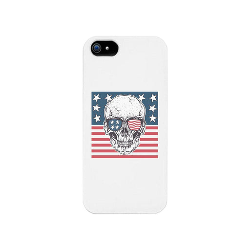 Skull American Flag White Phone Case