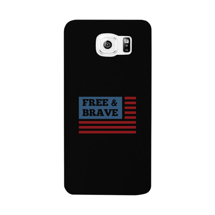 Free & Brave Us Flag Black Phone Case