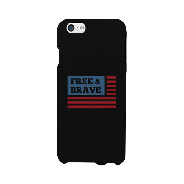 Free & Brave Us Flag Black Phone Case