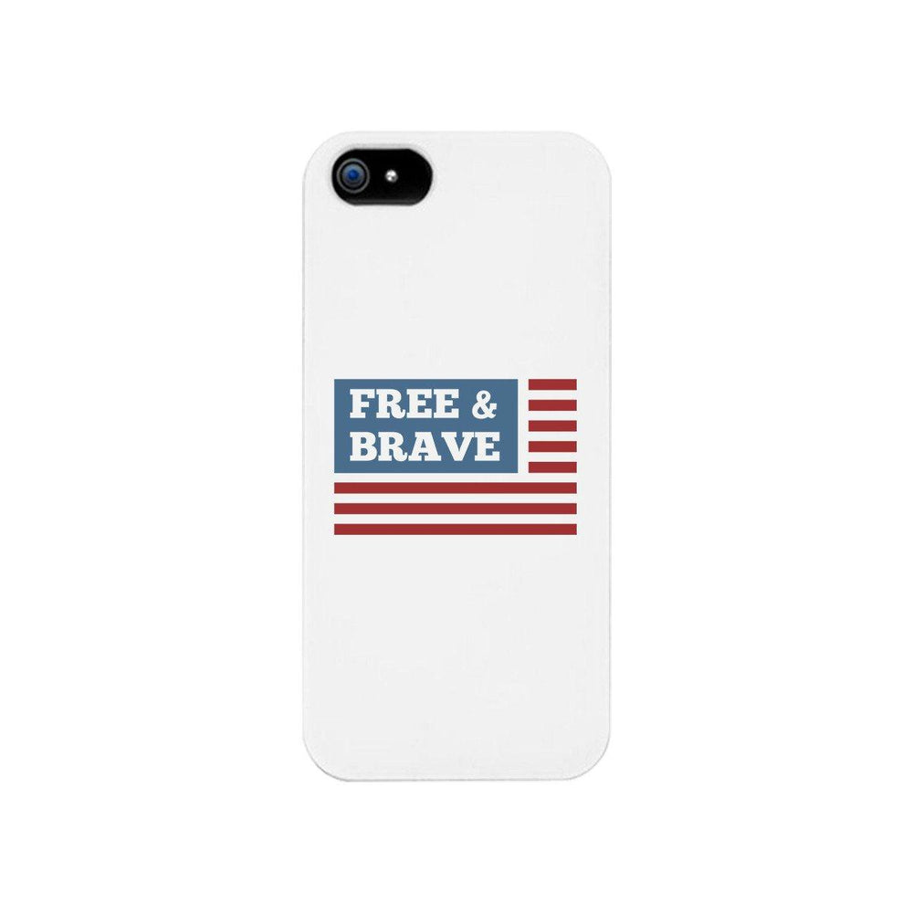 Free & Brave Us Flag White Phone Case