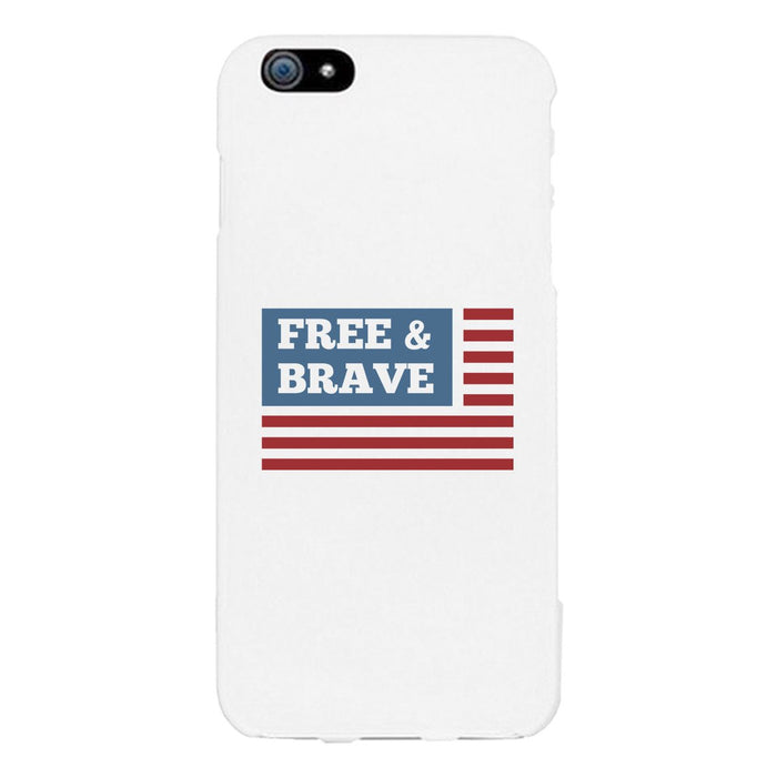 Free & Brave Us Flag White Phone Case