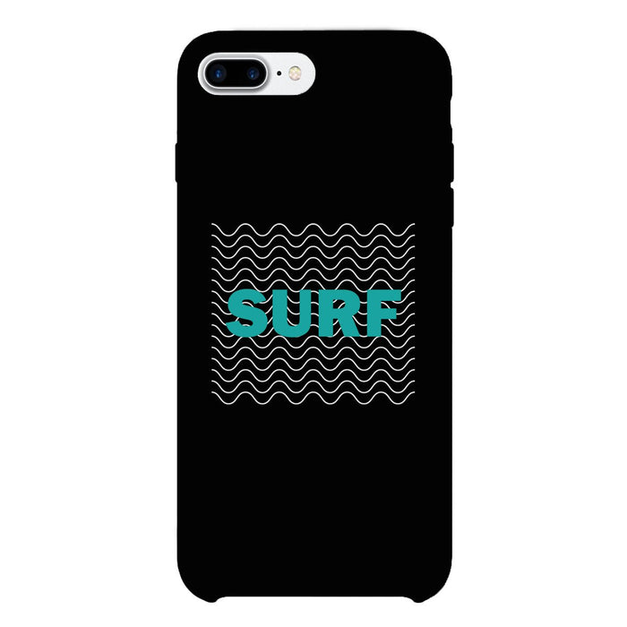 Surf Waves Black Phone Case