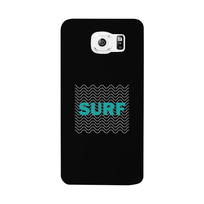 Surf Waves Black Phone Case