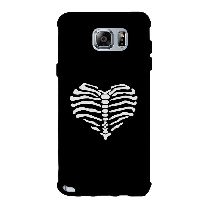 Skeleton Heart Black Phone Case