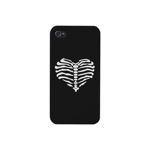 Skeleton Heart Black Phone Case