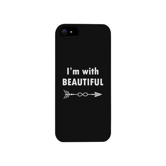 I'm With Beautiful-Left Black Phone Case