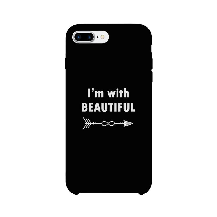 I'm With Beautiful-Left Black Phone Case