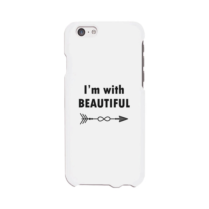 I'm With Beautiful-Left White Phone Case