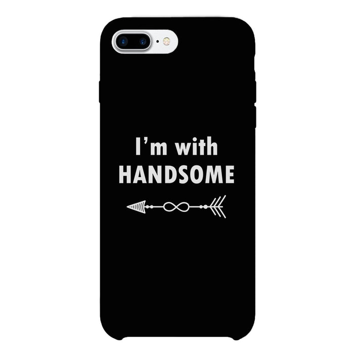 I'm With Handsome-Right Black Phone Case