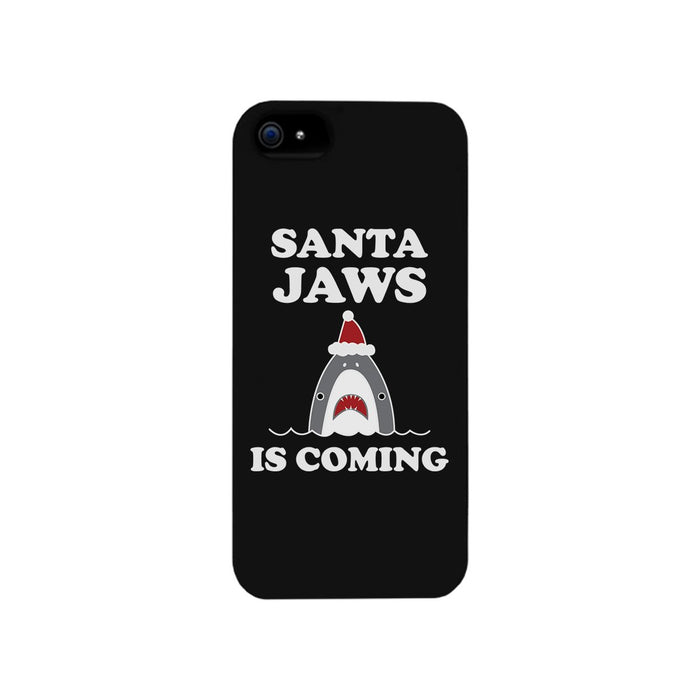 Santa Jaws Is Coming Black Phone Case