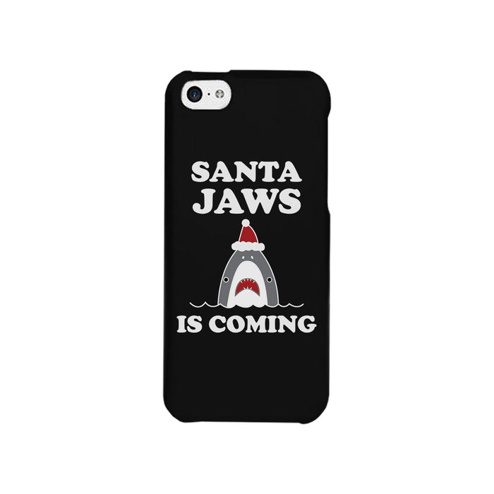 Santa Jaws Is Coming Black Phone Case