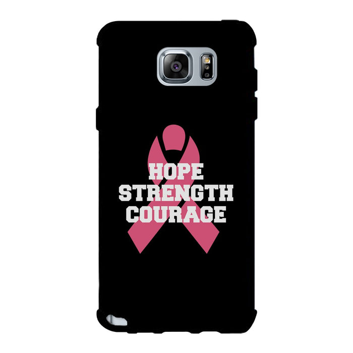 Hope Strength Courage Black Phone Case